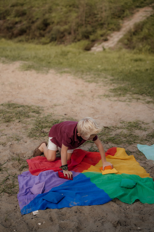 XL speeldoek Colorblock regenboog