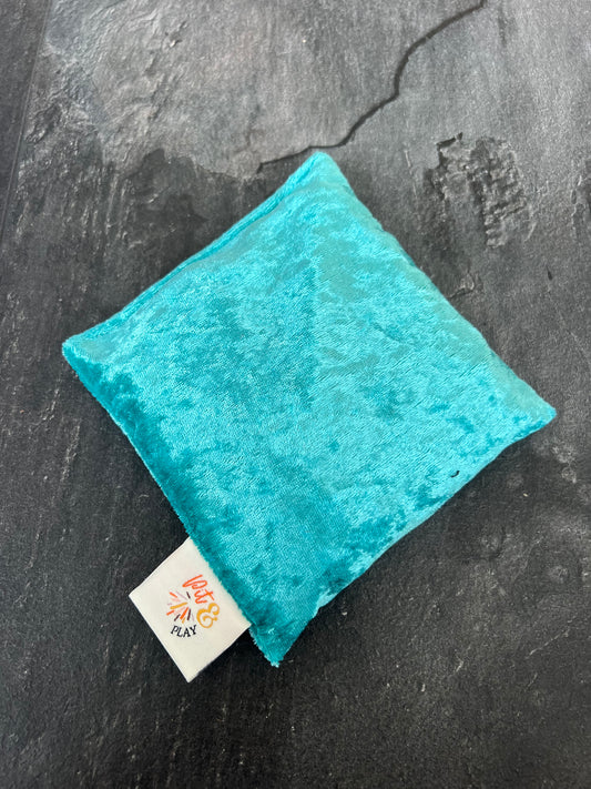 Blauw groen fluweel pittenzakje