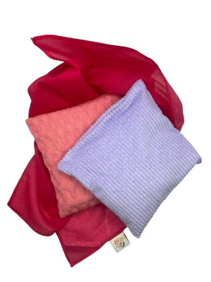 2 Körnerkissen und rosa Playcotton