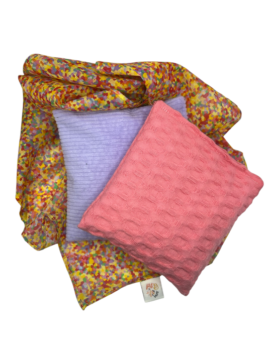 2 Kirschkernkissen und Super Konfetti Playcotton