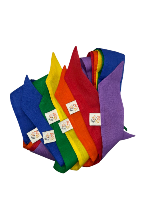 Spielbänder Baumwolle Regenbogenfarben 6 Stück