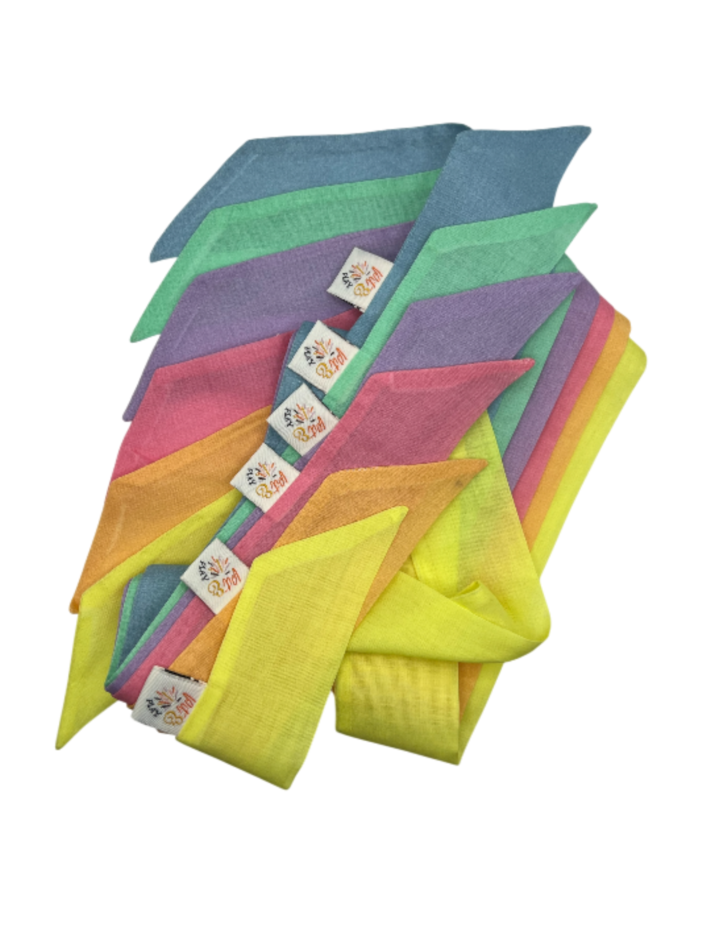 Spiellitzen Baumwolle Pastellfarben 6 Stück