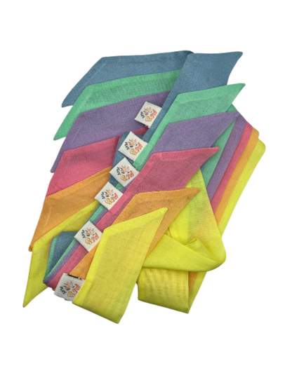 Spiellitzen Baumwolle Pastellfarben 6 Stück