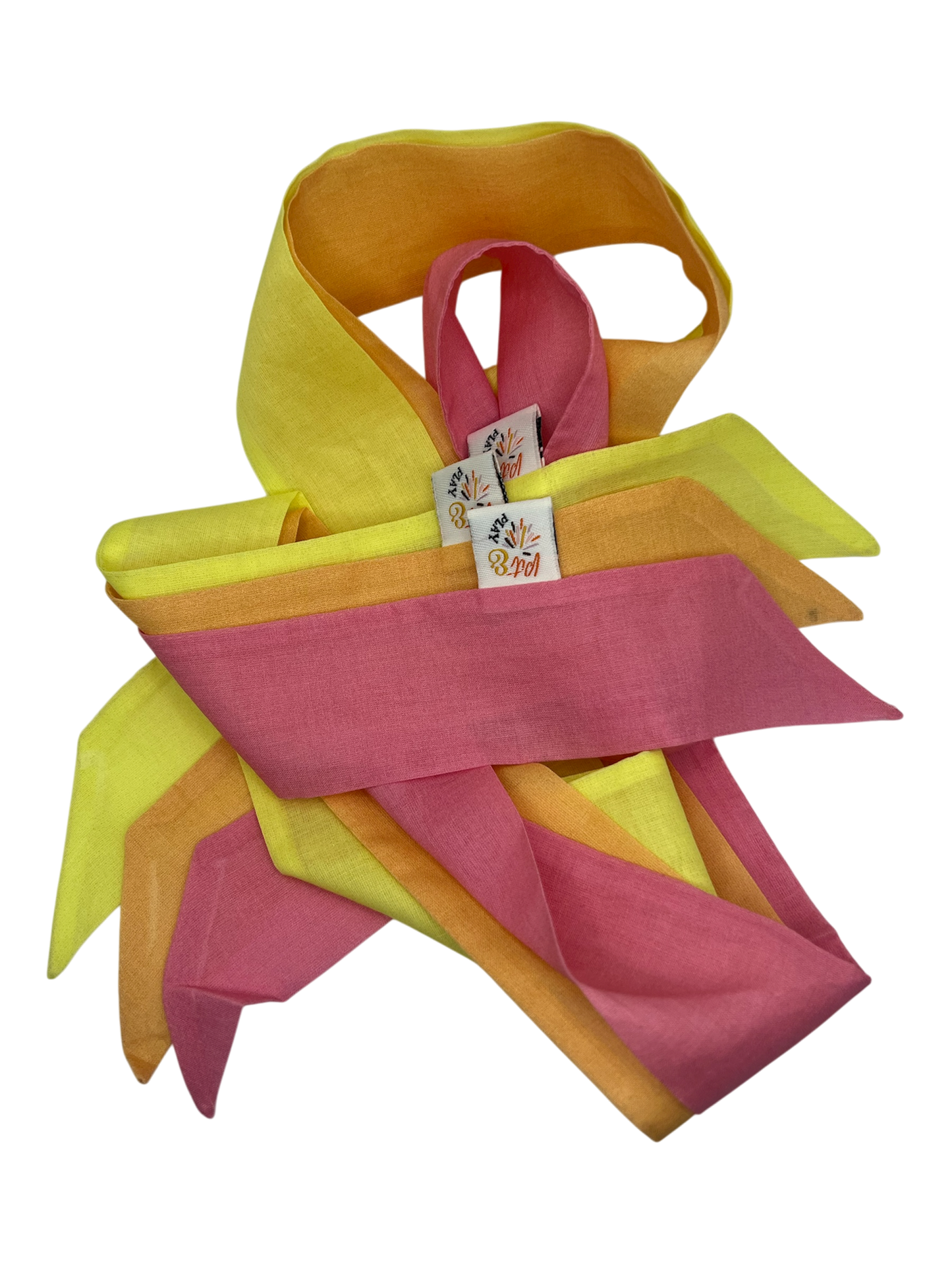 Spielbänder Baumwolle Pastell - Rosa, Orange, Gelb