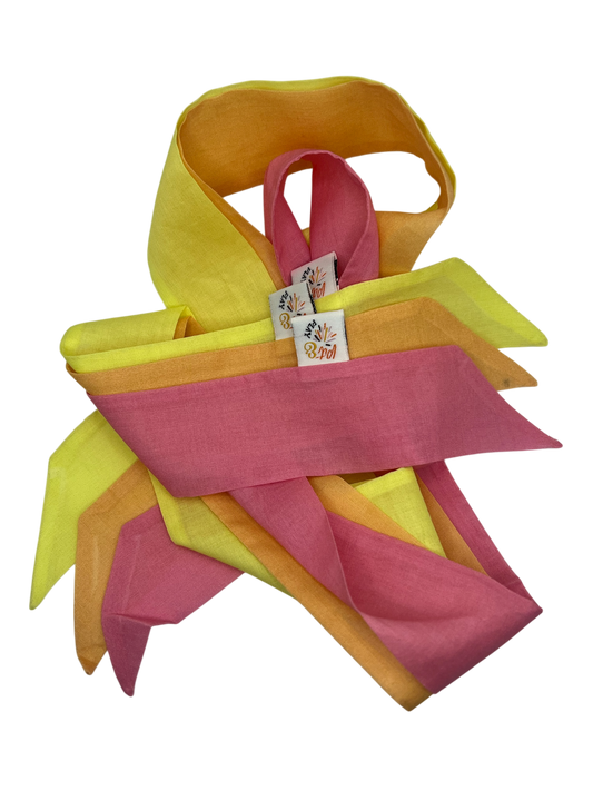 Spielbänder Baumwolle Pastell - Rosa, Orange, Gelb