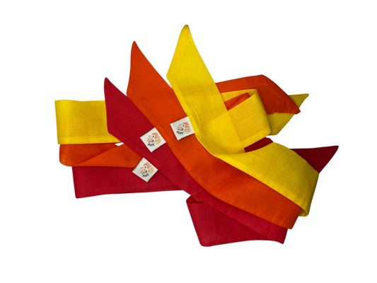 Spielbänder Baumwolle Regenbogen - Rot, orange, gelb
