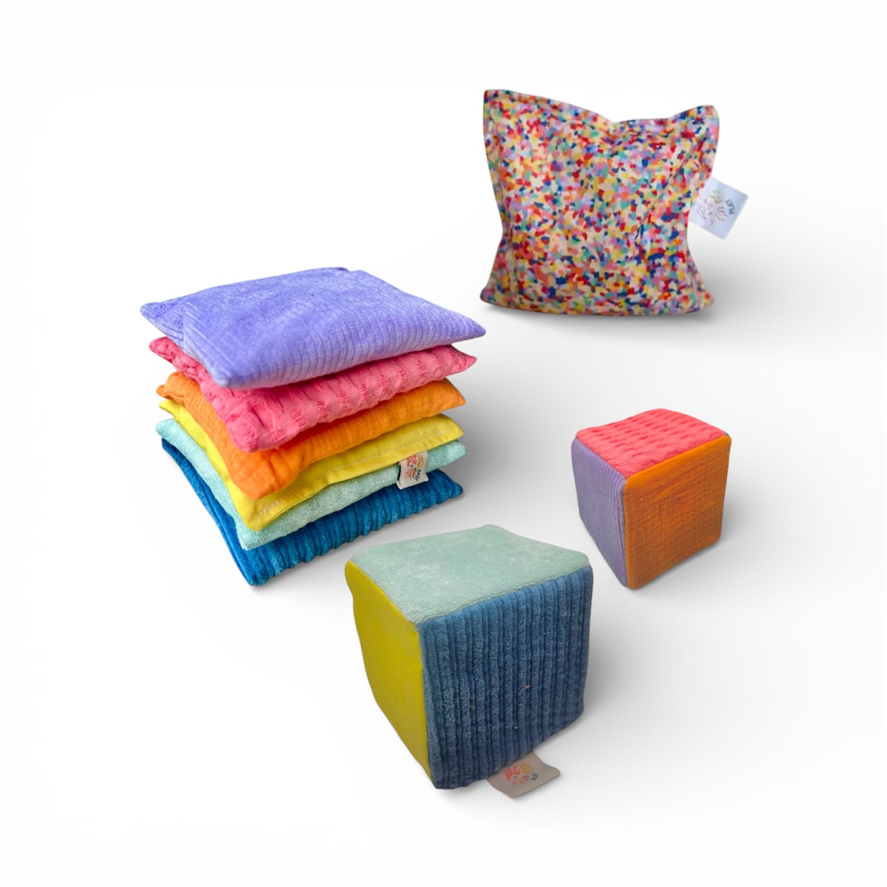 Pastell-Sitzsäcke + Würfel + Super Konfetti-Sitzsack-Paket