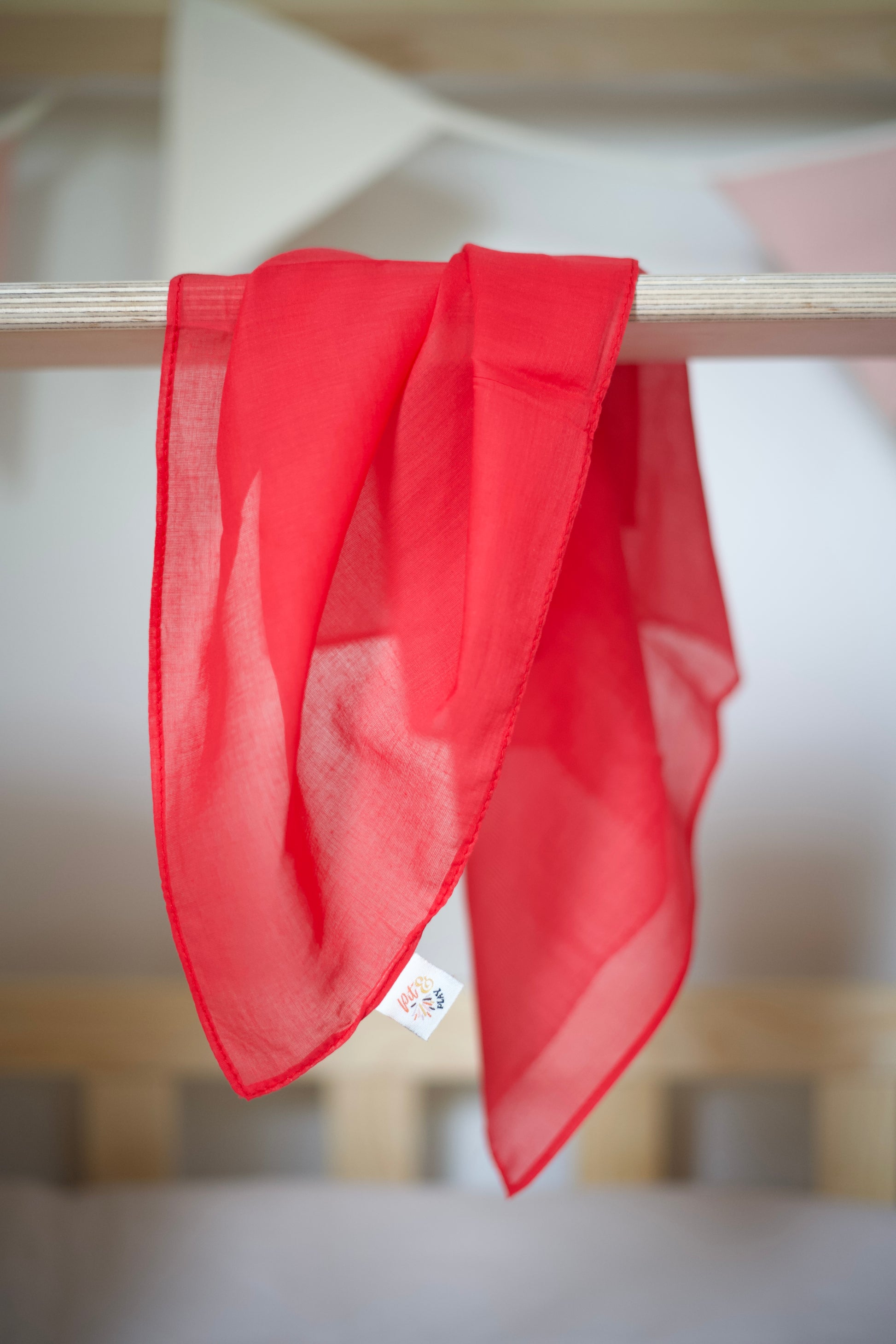 Speeldoek Rood Regenboog - Large 75x75 - Speelkatoen - Pit and play