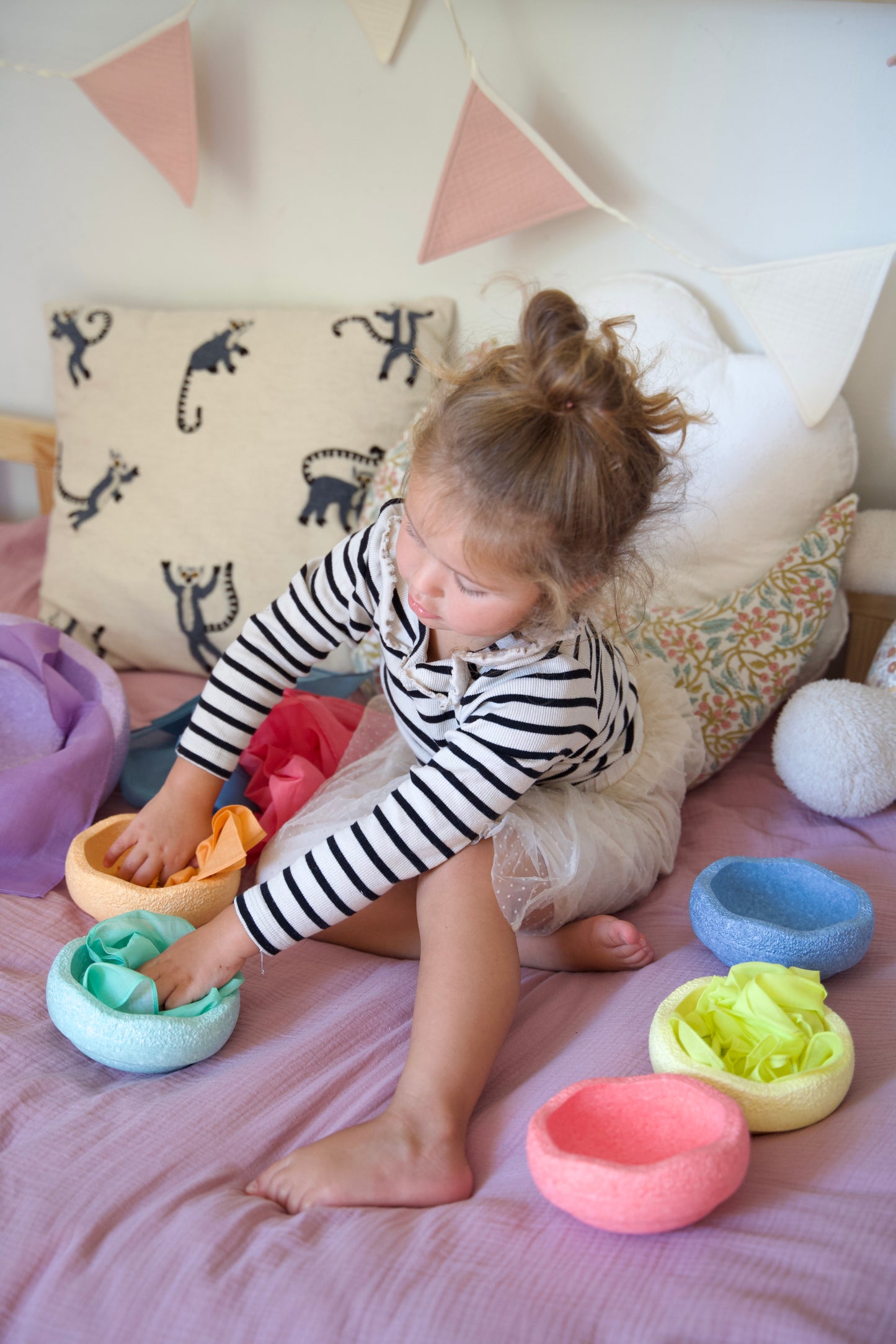Speeldoek paars lila Pastel - Large 75x75cm - Playcotton - Pit and play