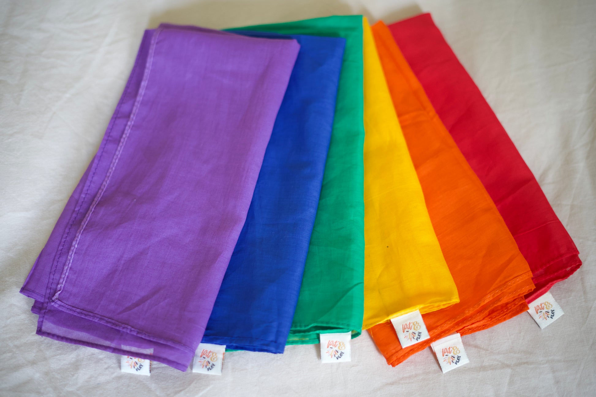 Speeldoeken regenboog set - Large - 6 stuks - Pit and play