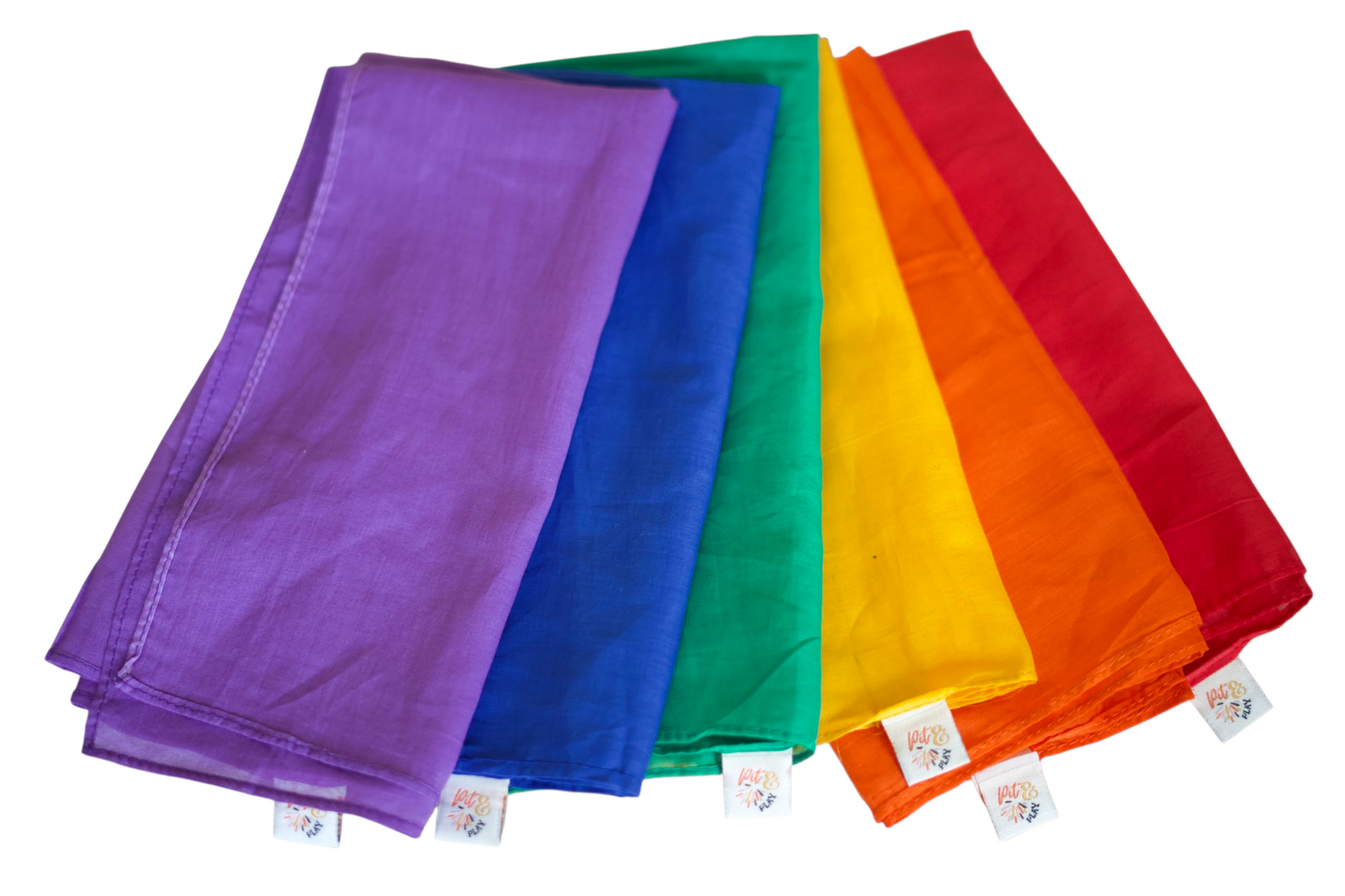 Speeldoeken regenboog set - Large - 6 stuks - Pit and play