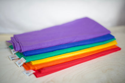 Speeldoek Geel Regenboog - Large 75x75 - Speelkatoen - Pit and play