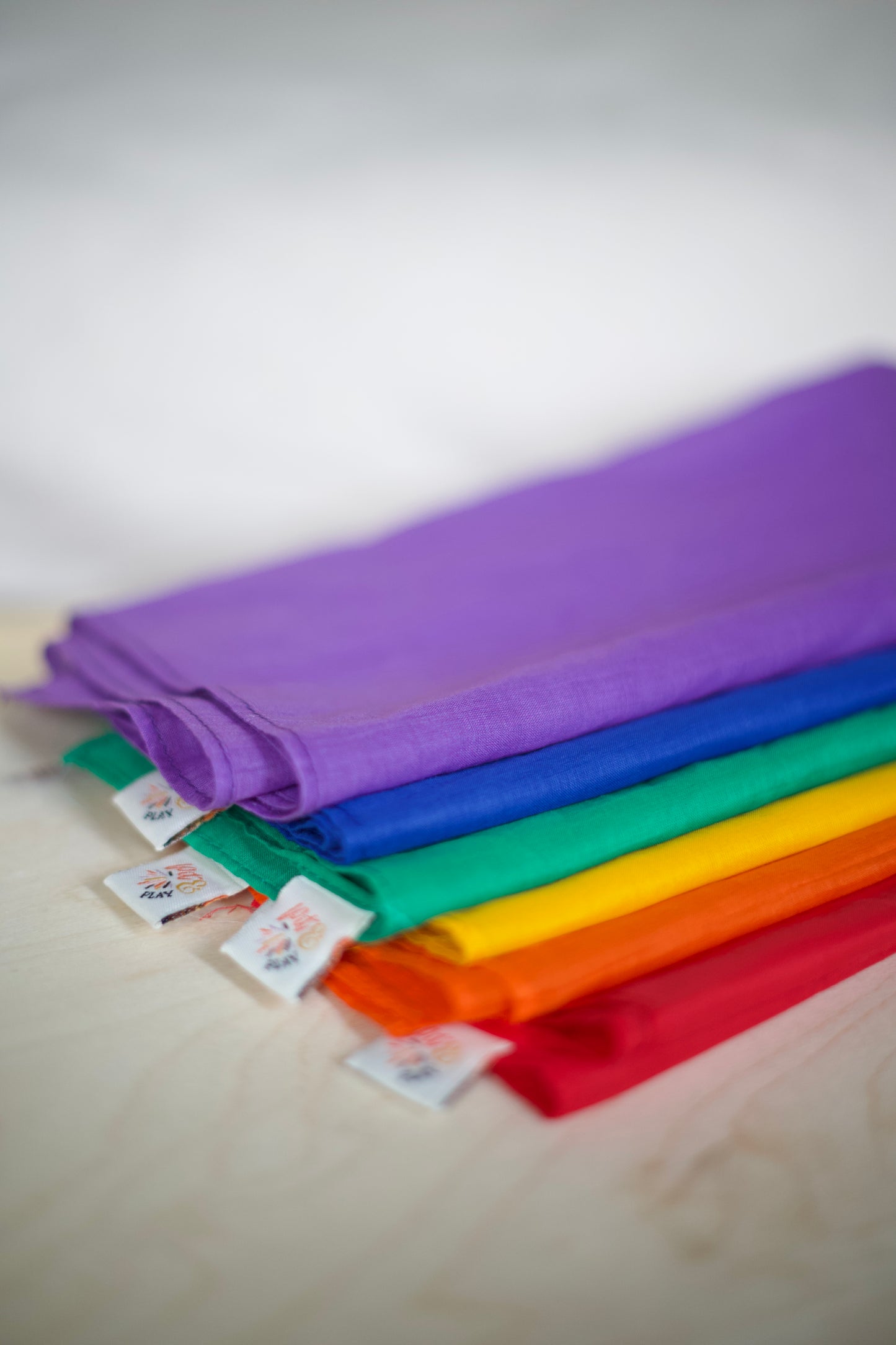 Speeldoek Geel Regenboog - Large 75x75 - Speelkatoen - Pit and play