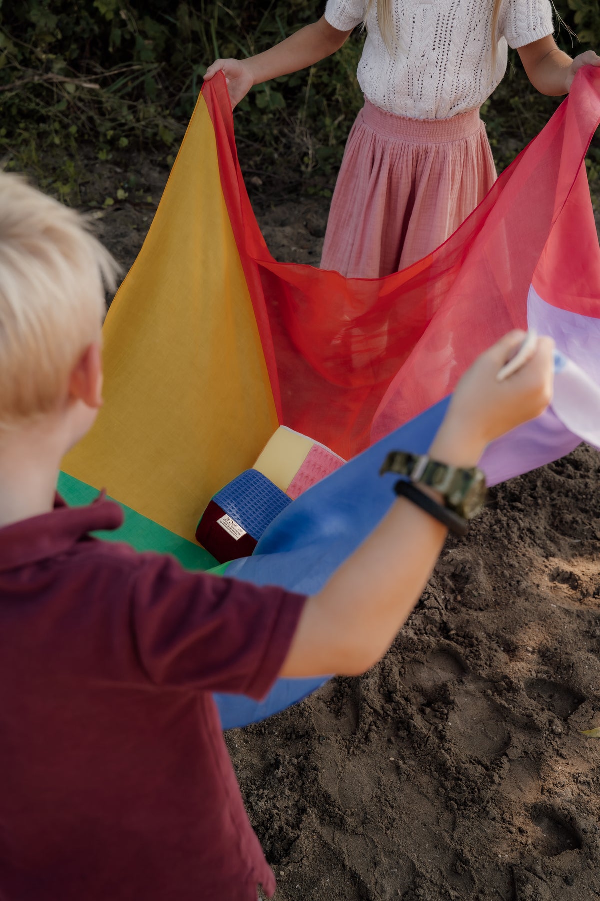 XL speeldoek Colorblock regenboog